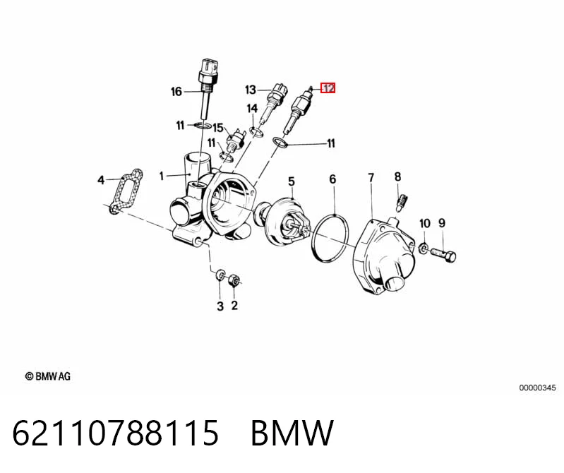 62110788115 BMW Покажчик температури охолоджуючої рідини