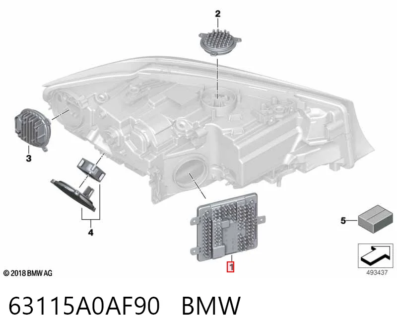 63115A0AF90 BMW Модуль керування (ЕБК) адаптивного освітлення