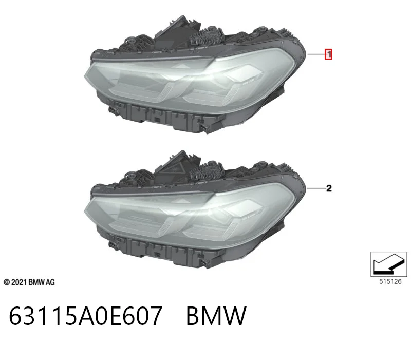 63115A0E607 BMW Основна фара в зборі ліва