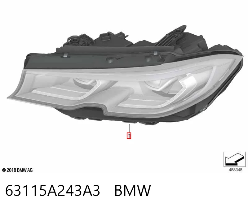 63115A243A3 BMW Фара дальнього світла в зборі