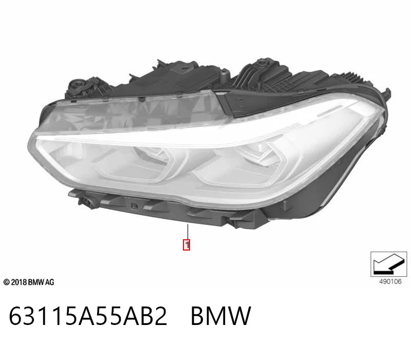 63115A55AB2 BMW Основна фара - вставка