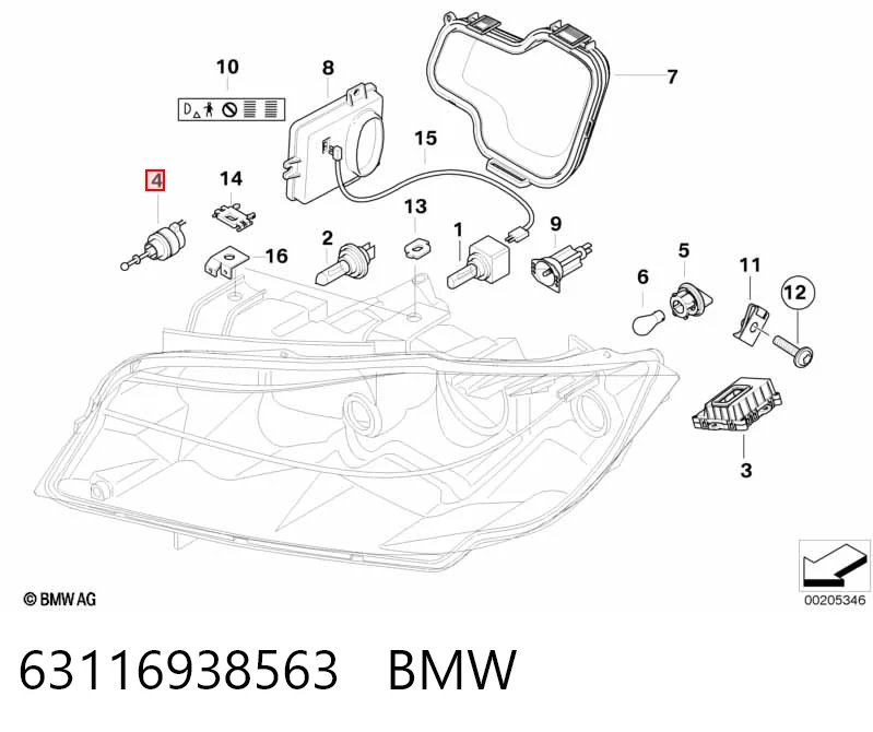 Двигун корректора фари на BMW X6  E71