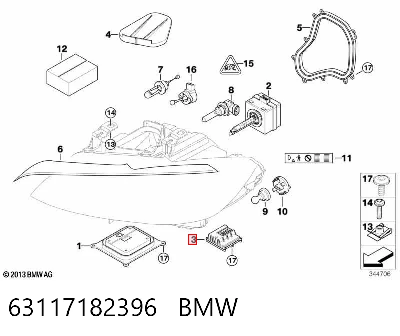 63117182396 BMW Модуль керування (ЕБК) адаптивного освітлення