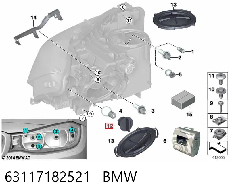 63117182521 BMW Покажчики повороту (передні)
