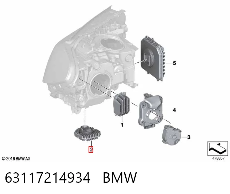63117214934 BMW Модуль управління (ЕБУ) денних ліхтарів