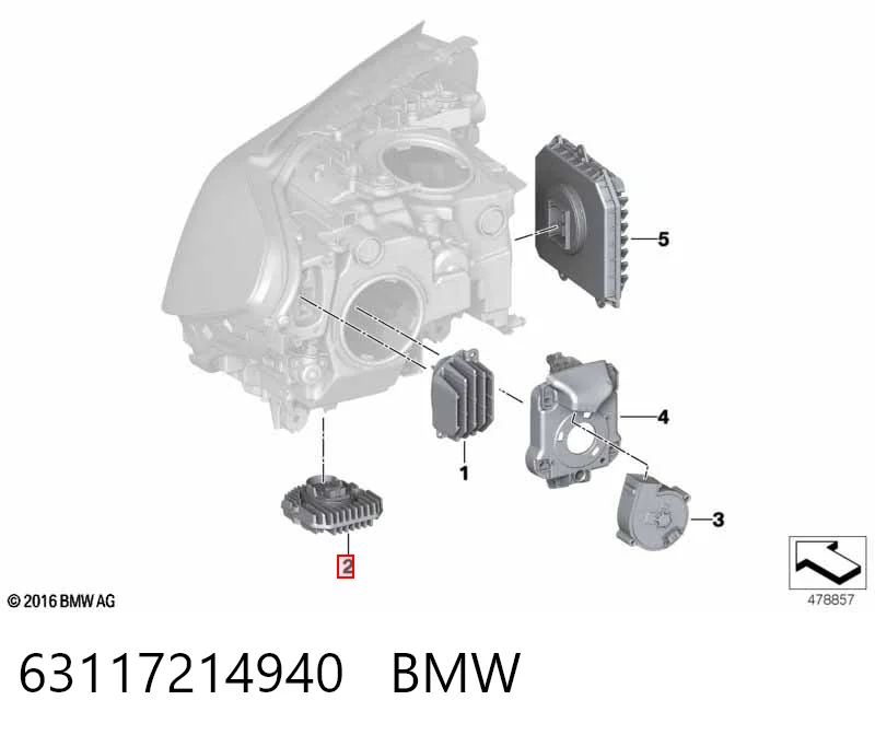 63117214940 BMW Блок упавленія автосвітла