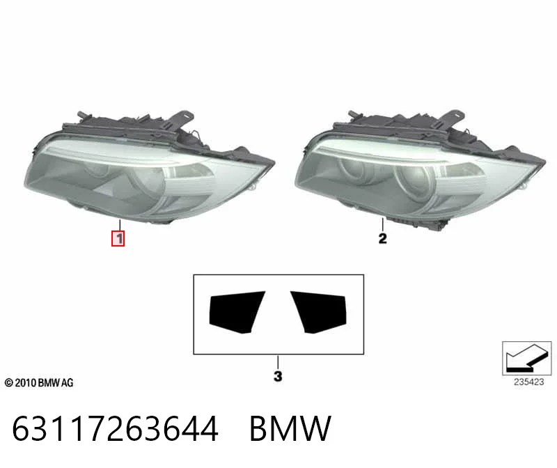 63117263644 BMW Основна фара - вставка