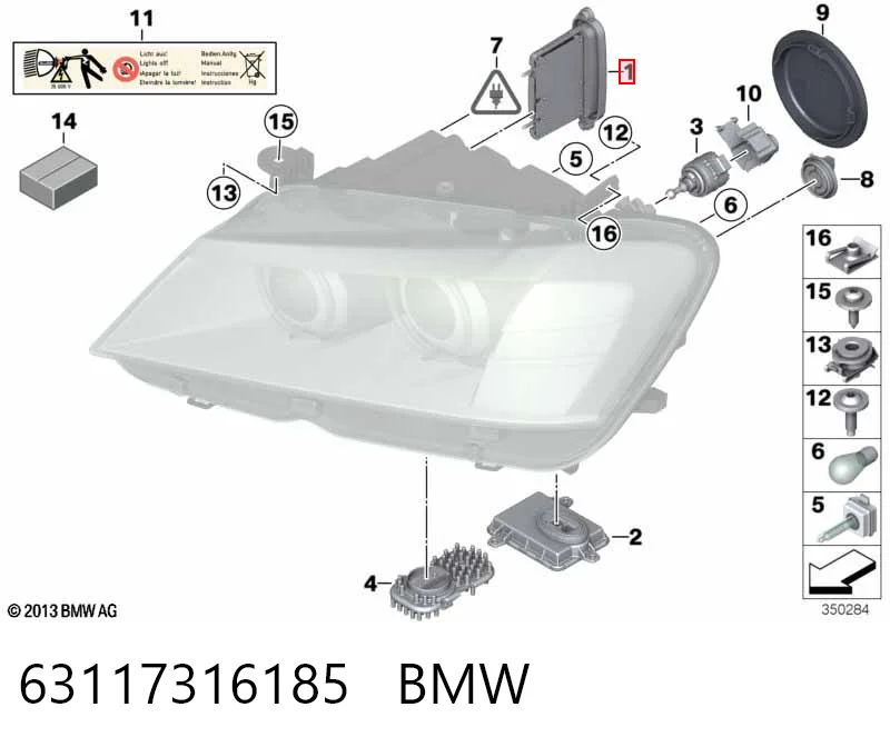 63117316185 BMW Блок упавленія автосвітла