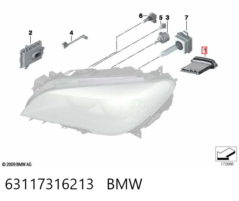 63117316213 BMW Блок упавленія автосвітла