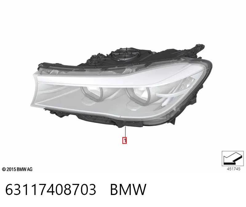 Фара дальнього світла в зборі на BMW 7  G11, G12