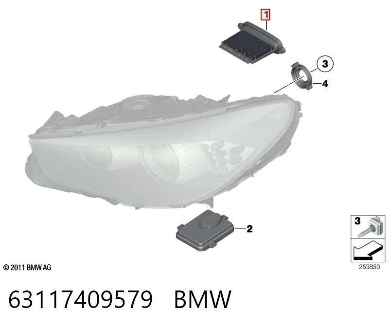 63117409579 BMW Блок упавленія автосвітла