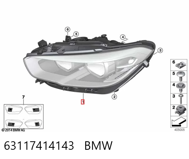 63117414143 BMW Фара ліва передня