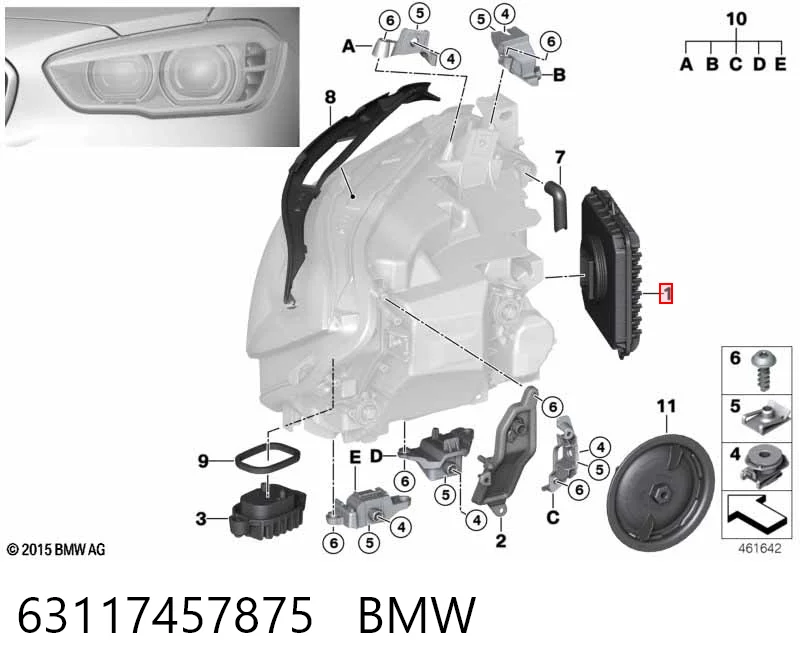 63117457875 BMW Блок упавленія автосвітла