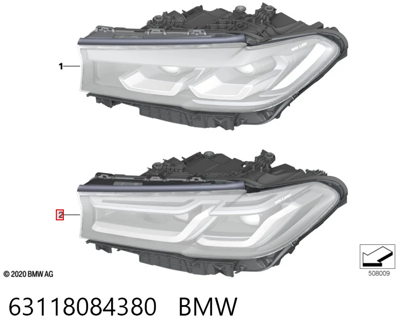 63118084380 BMW Основна фара - вставка