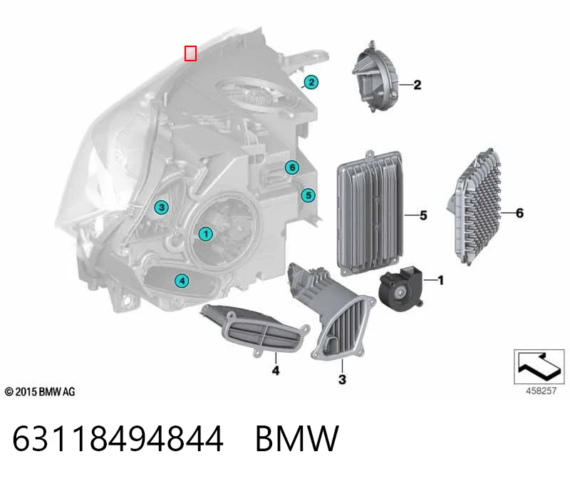 63118494844 BMW Блок упавленія автосвітла