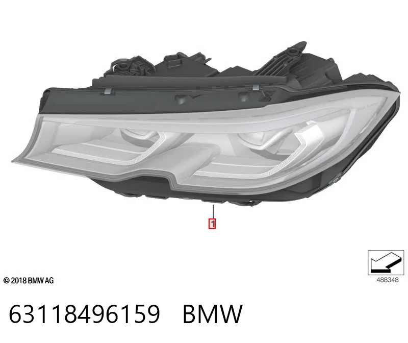 63118496159 BMW Фара дальнього світла в зборі
