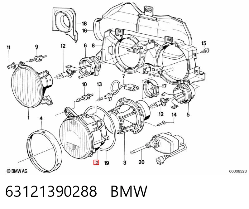 Фара правая BMW 7 седан (E32) (1986 - 1994) ціна, від 35.27 USD
