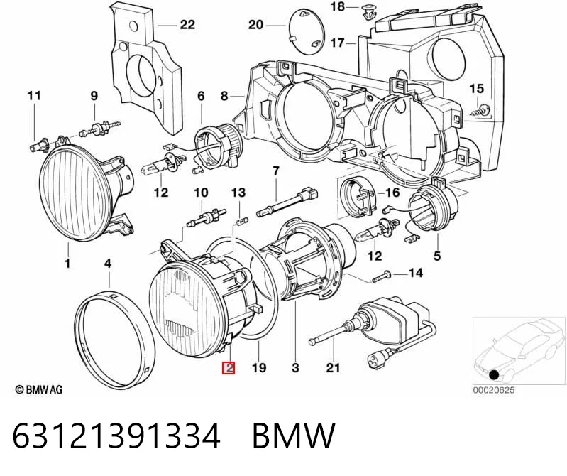 Купити Фара права BMW 7  E32