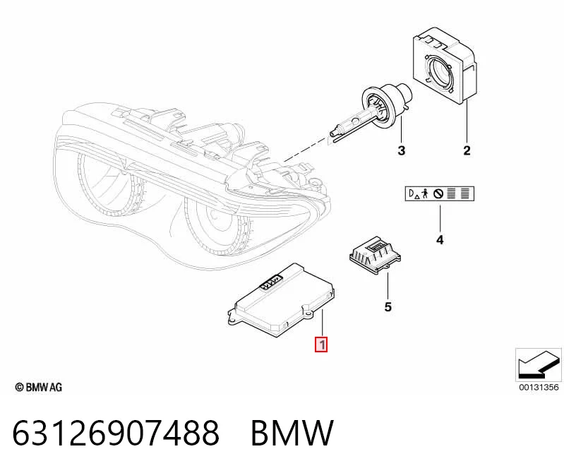 63126907488 BMW Блок розпалювання, ксенон