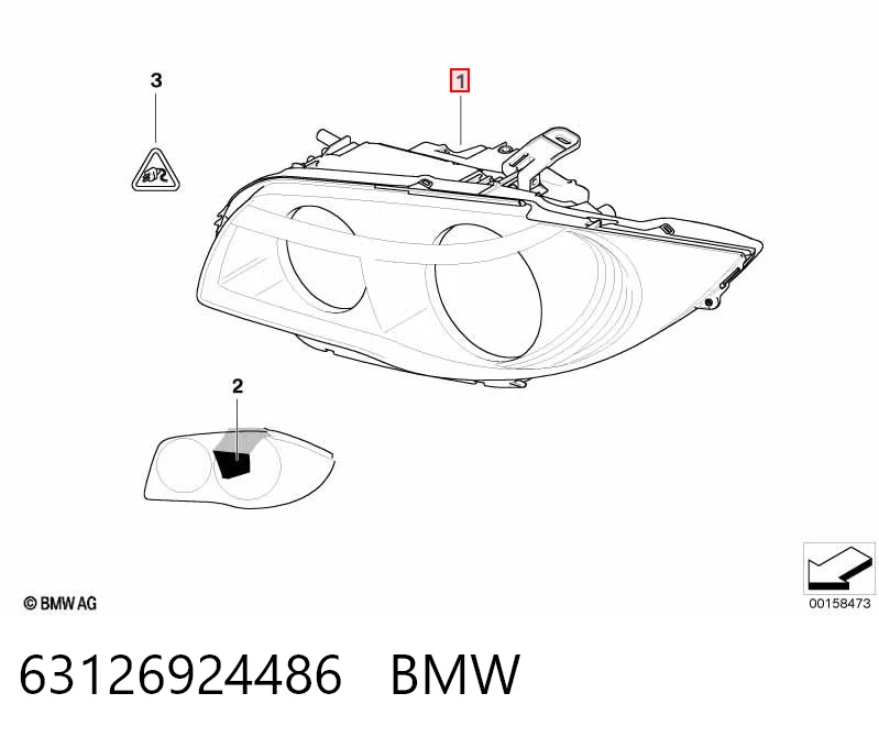 63126924486 BMW Фара правая