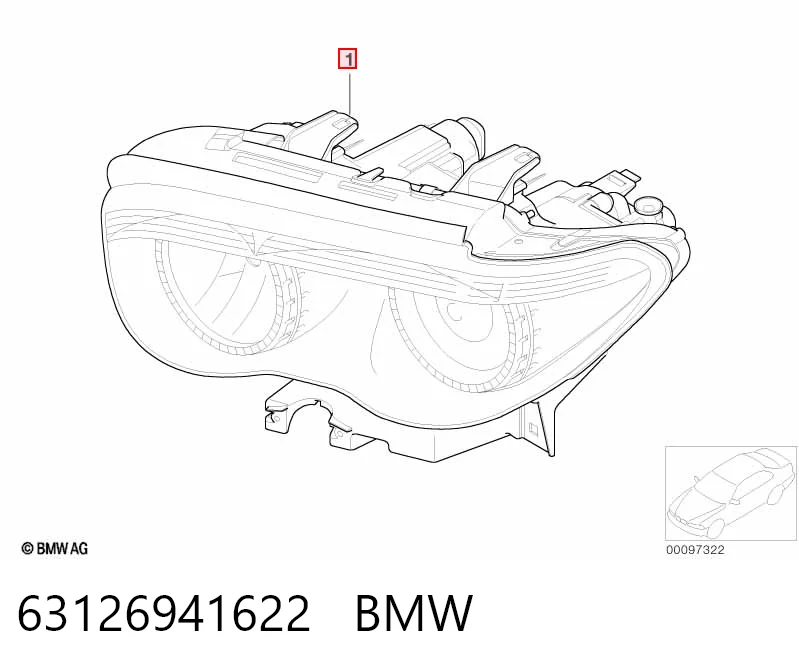 Фара передня права BMW 7 