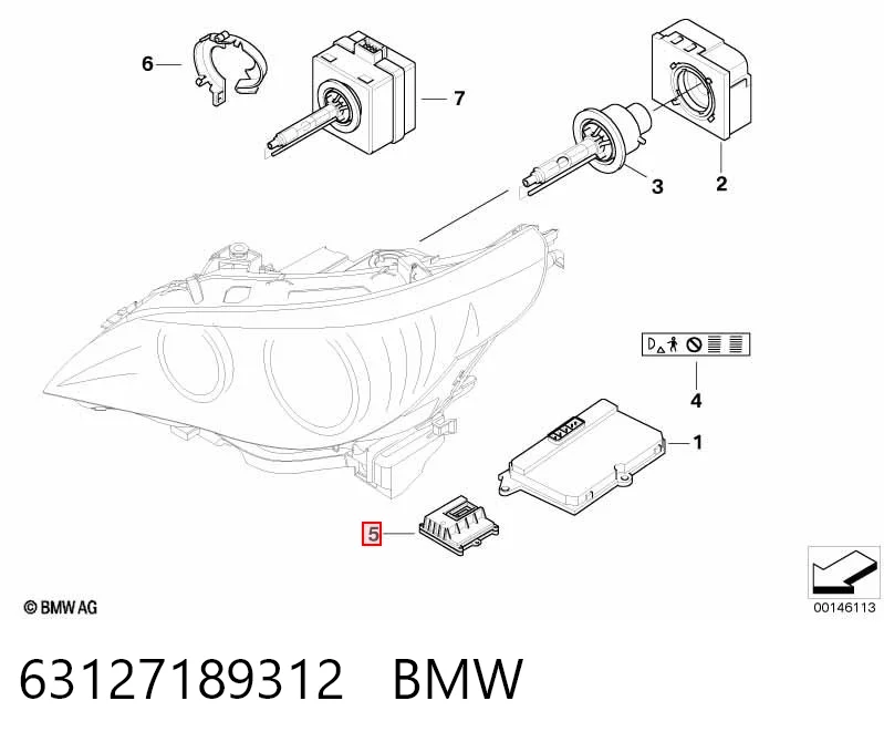 63127189312 BMW Модуль керування (ЕБК) адаптивного освітлення