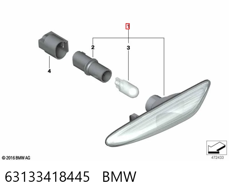 63133418445 BMW Покажчик повороту на крилі