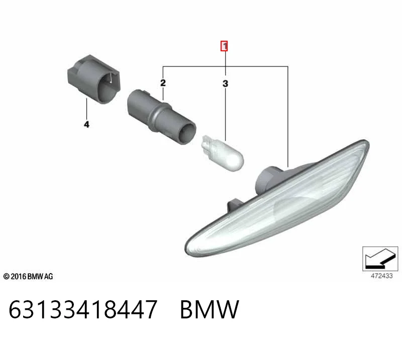 63133418447 BMW Покажчик повороту на крилі