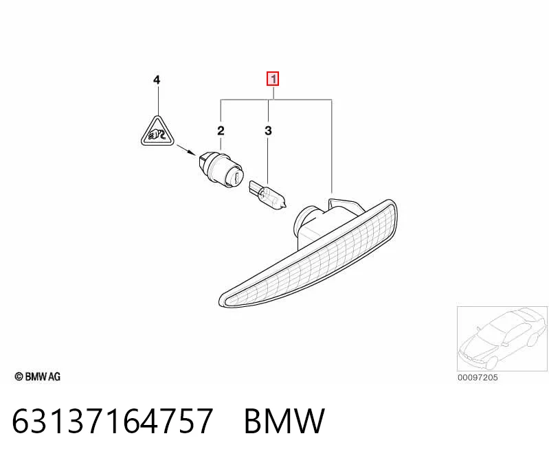 63137164757 BMW Покажчик повороту на крилі