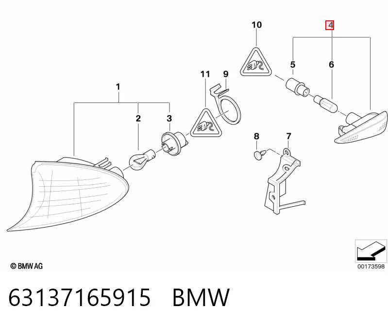 63137165915 BMW Покажчик повороту на крилі