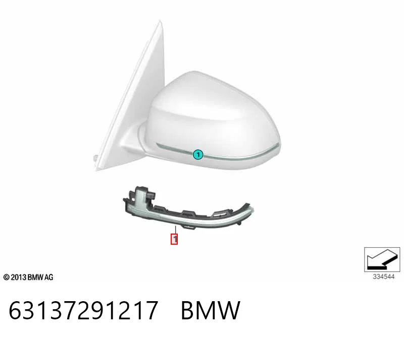 63137291217 BMW Покажчик повороту дзеркала, лівий