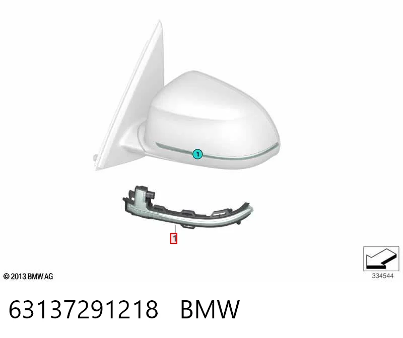63137291218 BMW Покажчик повороту дзеркала, правий