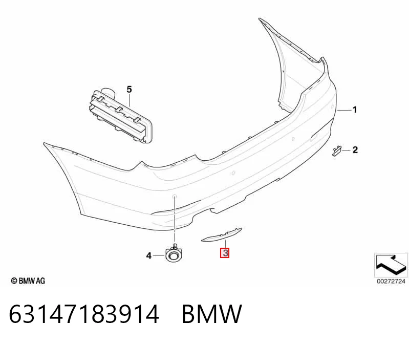 6915040 BMW Правий катафот бампера