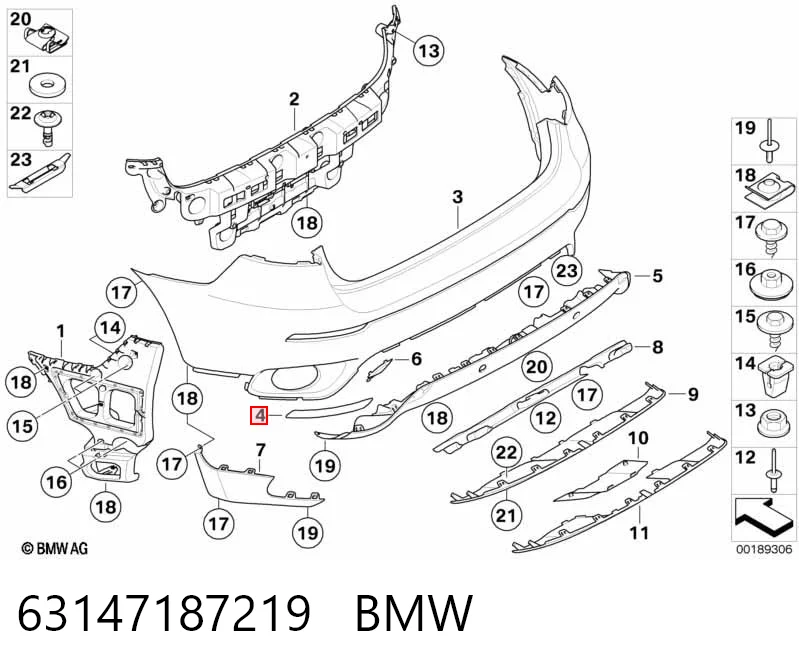 63147187219 BMW Лівий катафот бампера