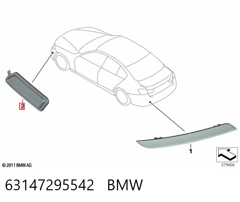 Правий катафот заднього бампера BMW 6915040 ціна, від 11.51 USD