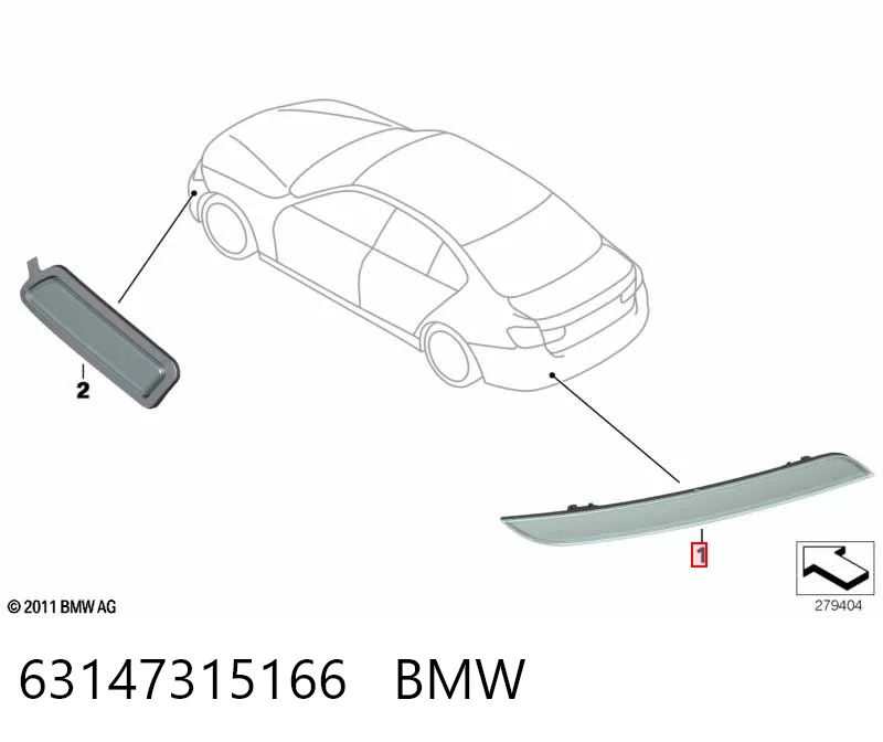 63147315166 BMW Правий катафот бампера