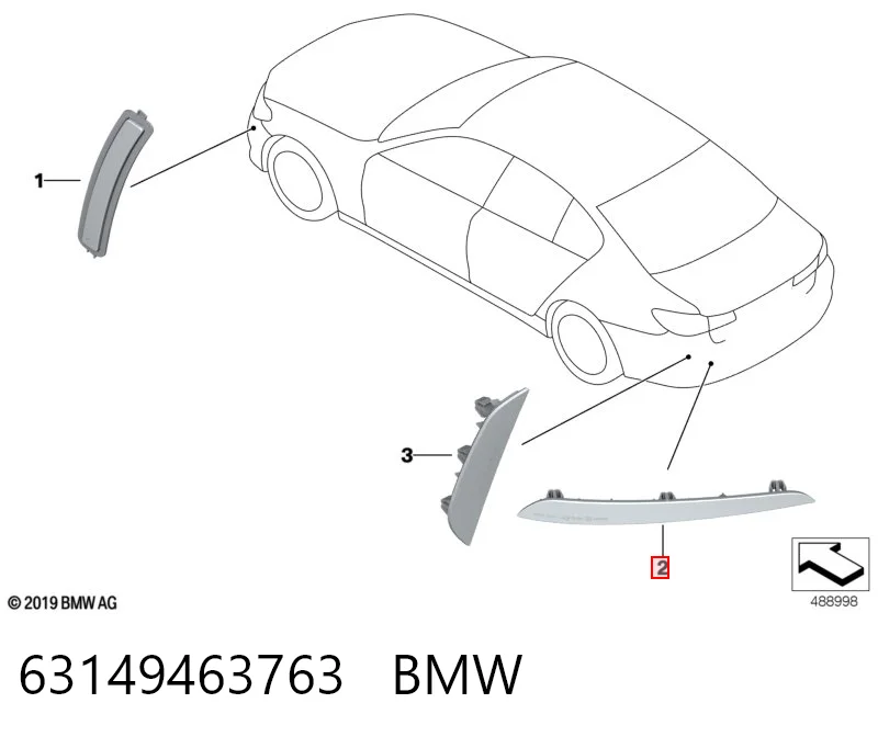 63149463763 BMW Лівий катафот бампера