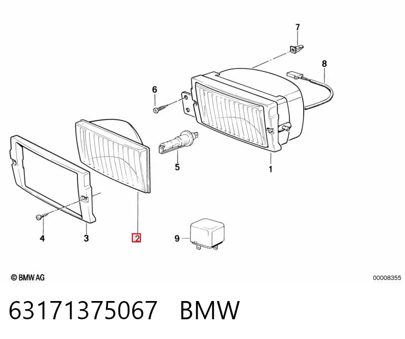 63171375067 BMW Скло протитуманки, лівої