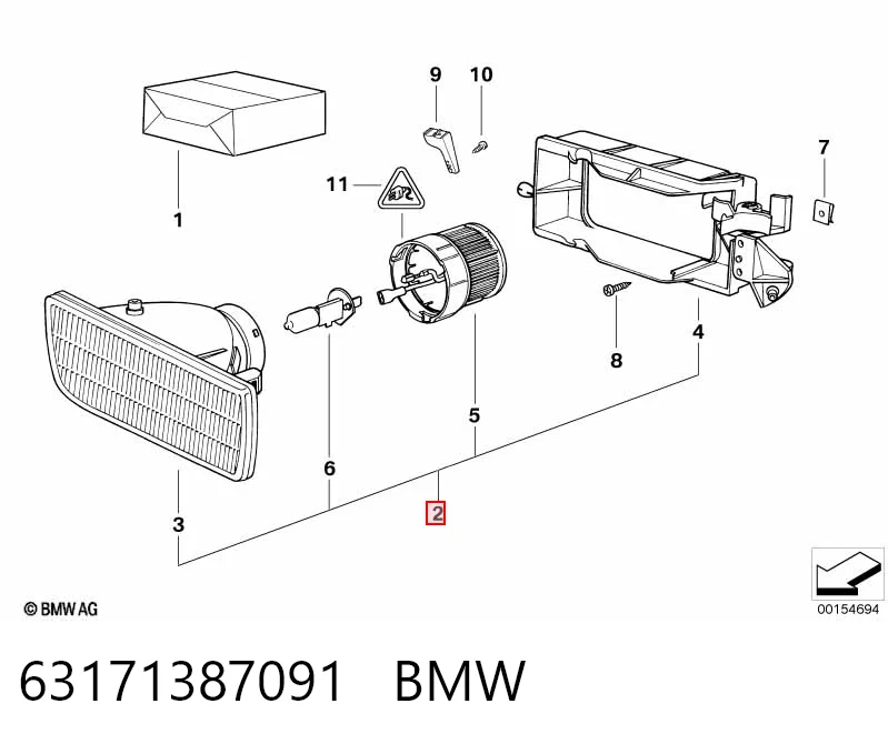 63171387091 BMW Туманка ліва