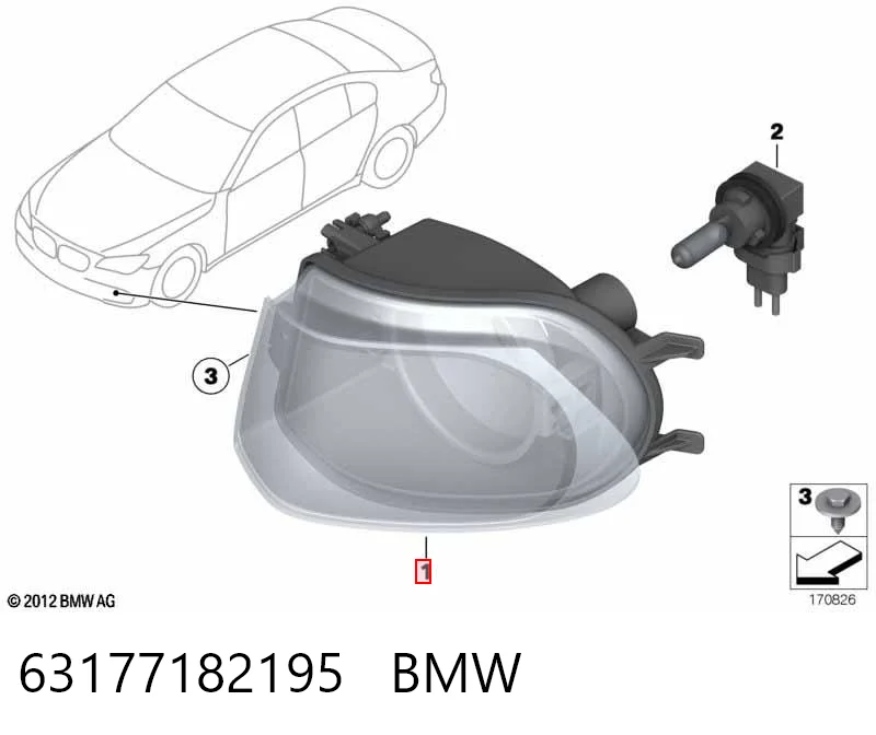 Купити Фара протитуманна, ліва BMW 7  F01, F02, F03, F04