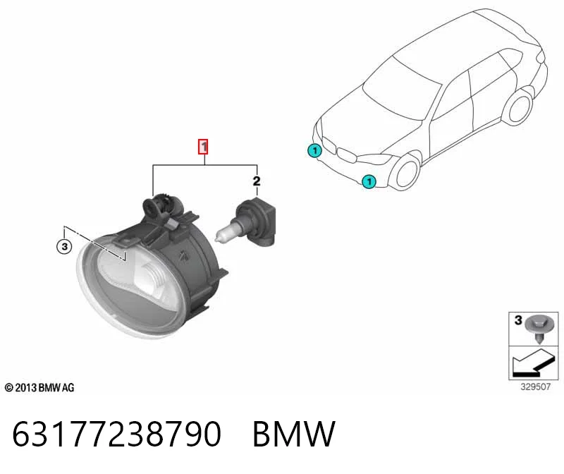20X1302H Polcar Права протитуманні фари