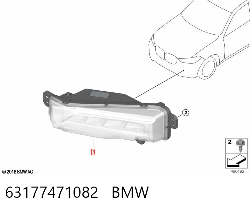 63177471082 BMW Фара протитуманна, права