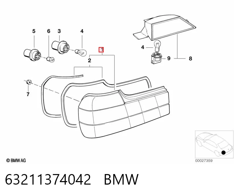 Ліхтар задній правий на BMW 7  E32