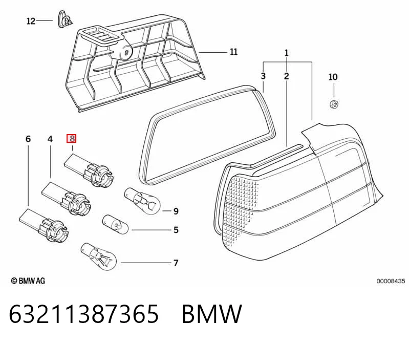 63211387365 BMW Цоколь (патрон) заднього ліхтаря