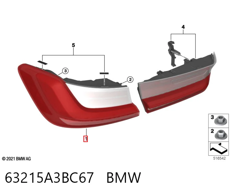 63215A3BC67 BMW Задній лівий зовнішній ліхтар