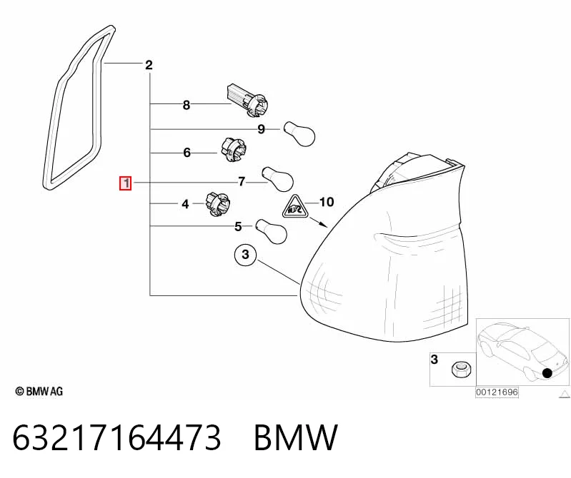 Ліхтар задній лівий BMW X5 E53