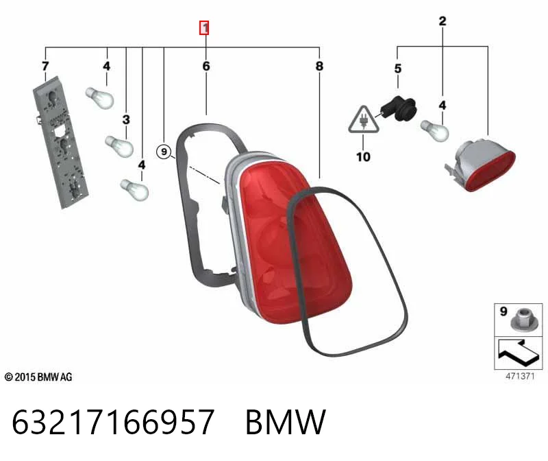 63217166957 BMW Задня ліва фара