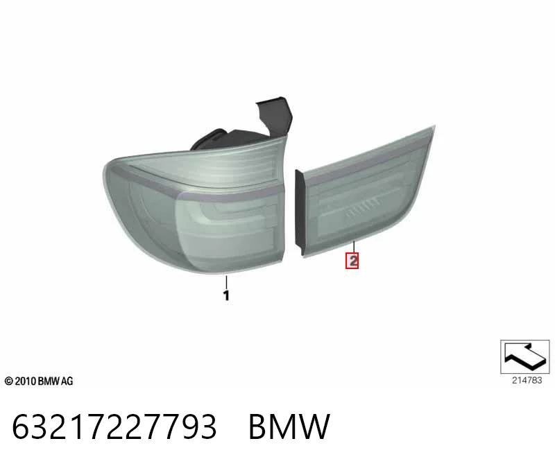 63217227793 BMW Ліхтар задній лівий, внутрішній