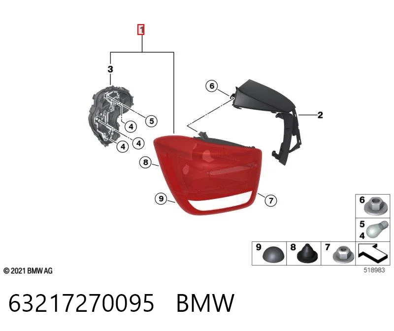 63217270095 BMW Задня ліва фара