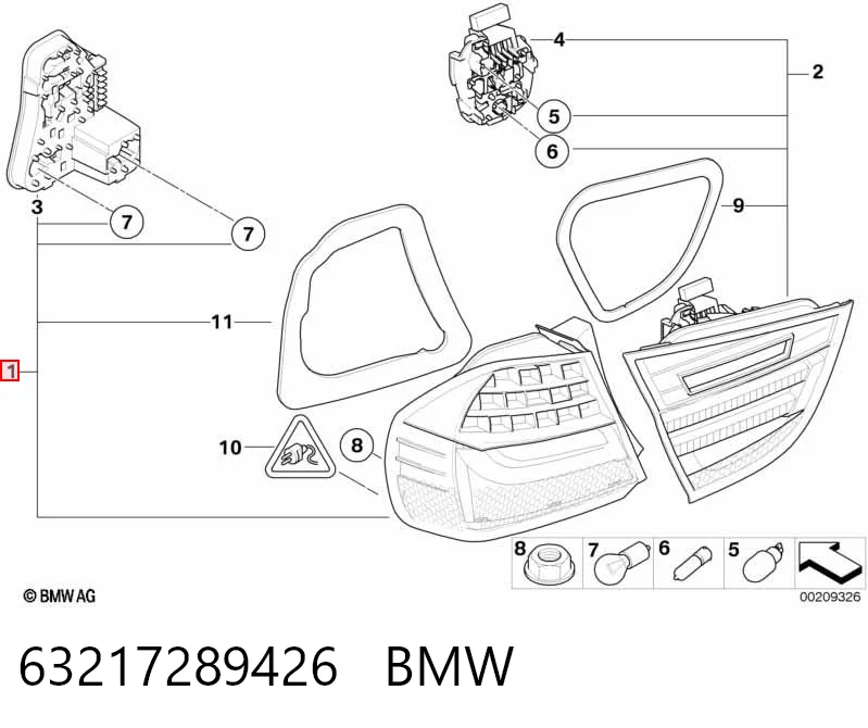 7154154 BMW Задній правий зовнішній ліхтар